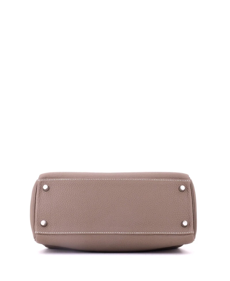 Pre-Owned HERMES Kelly Handbag Grey Togo with Palladium Hardware