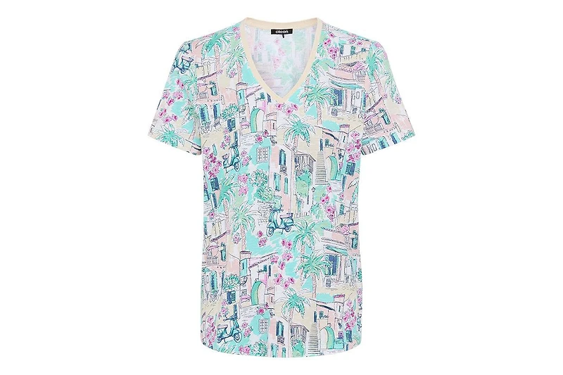 Olsen Women's Italian Villa Print T-Shirt