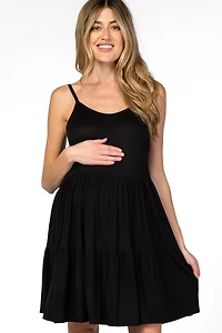 Pinkblush Maternity Black Tiered Tank Dress