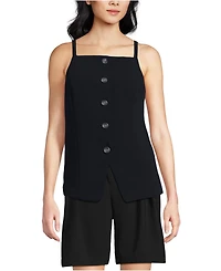 Lands' End Women's Washable Suiting Button Front Vest