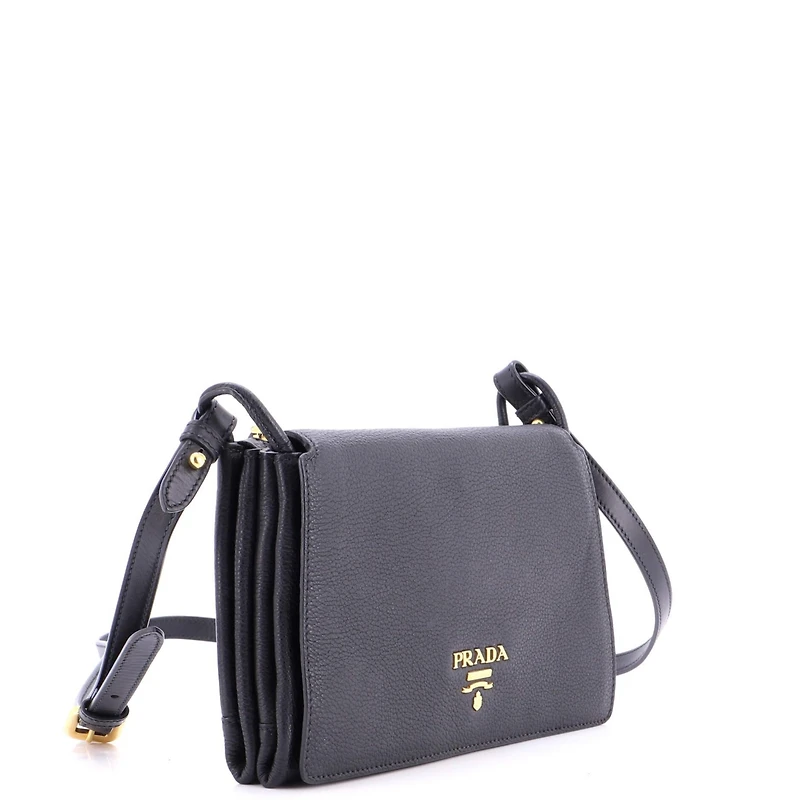 Pre-Owned Prada Medium Flap Crossbody Bag Vitello Daino
