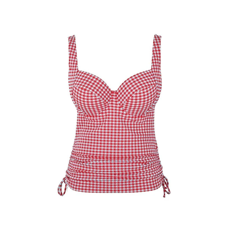 Panache Lingerie Women's Gingham Iris Underwire Side Support Tankini Swim Bra