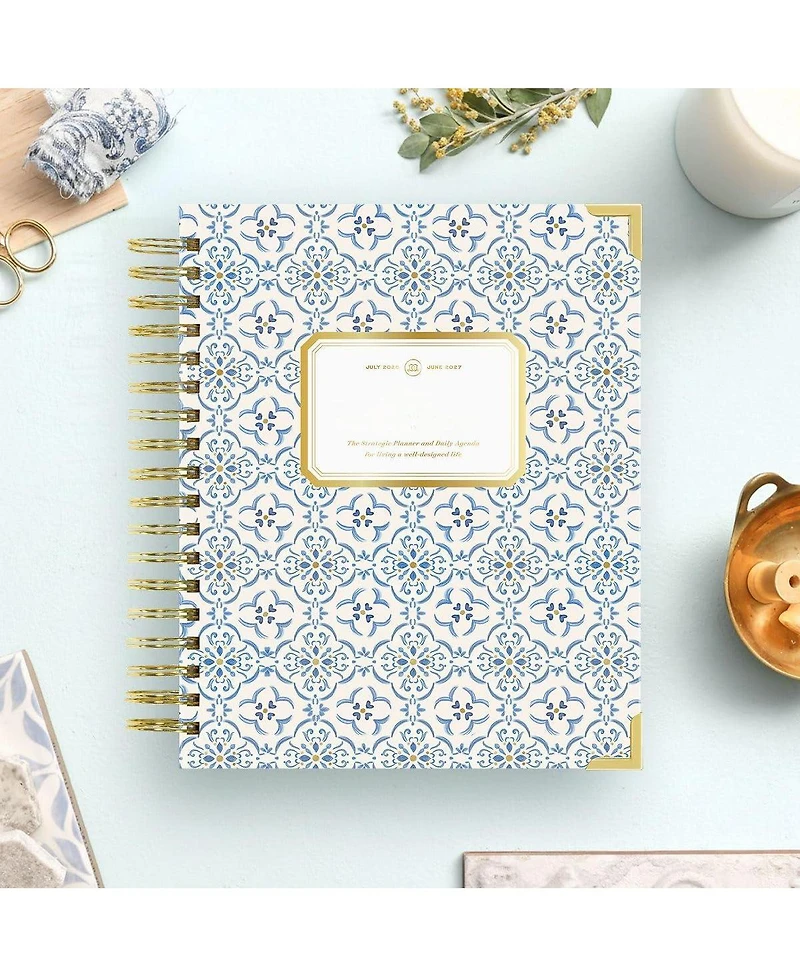 Gnuadz Casa Bella 2026-2027 Academic Daily Planner Wirebound Tabs Pocket Stickers Ruler