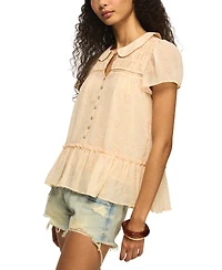 Lucky Brand Women's Peter Pan Collar Swing Top