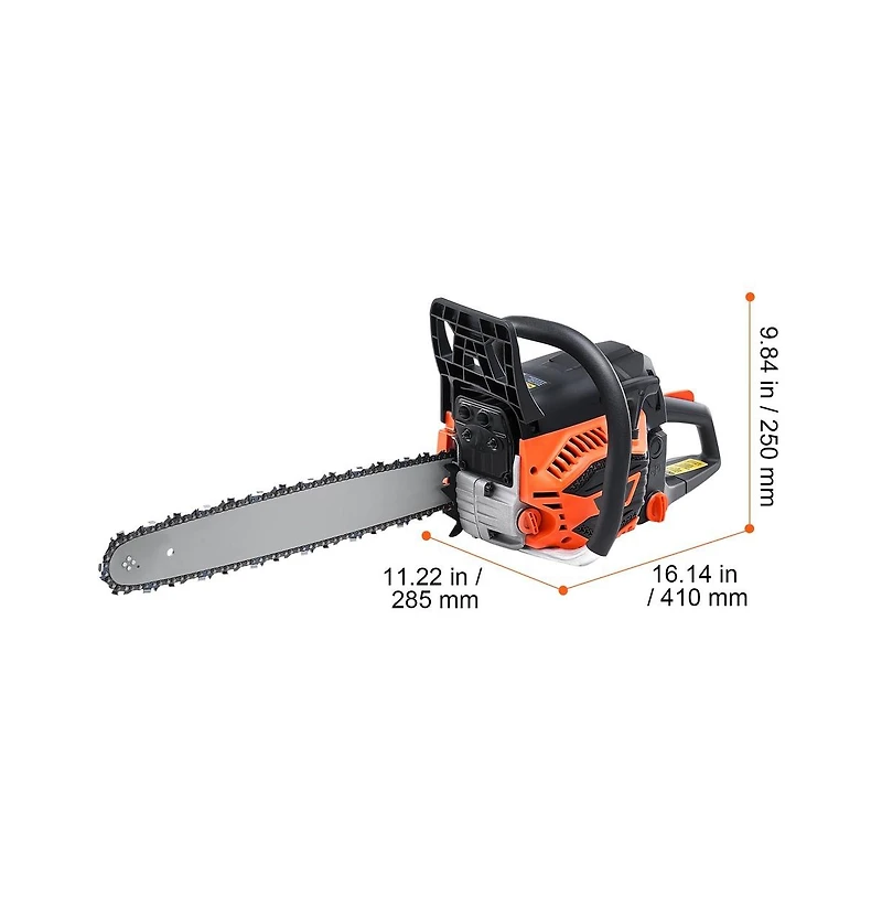 Sugift 52cubic centimeters 18 inches Gas Chainsaw with 2.55HP Engine for Tree Cutting