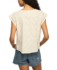 Lucky Brand Women's Lace Trimmed V-Neck Top