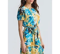 Kasper Women's Printed Tiered Midi Dress