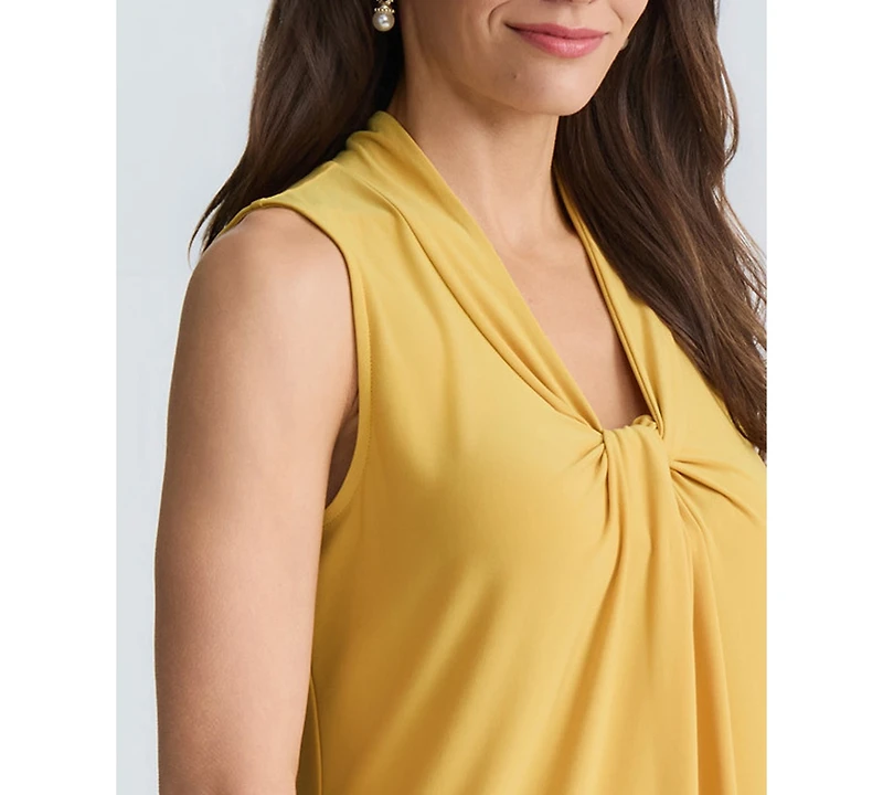 Kasper Women's Sleeveless Knotted Front Stretch Top