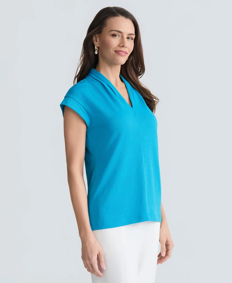 Kasper Women's V-Neck Short-Sleeve Knit Top
