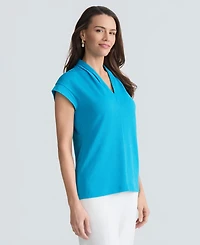 Kasper Women's V-Neck Short-Sleeve Knit Top