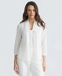 Kasper Women's Open-Front Long-Sleeve Cardigan