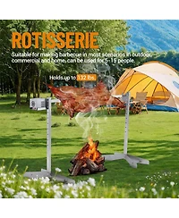 Xo 46" Stainless Steel Electric Rotisserie Grill, 132 lb Capacity Pig Lamb Charcoal Roaster for Camping