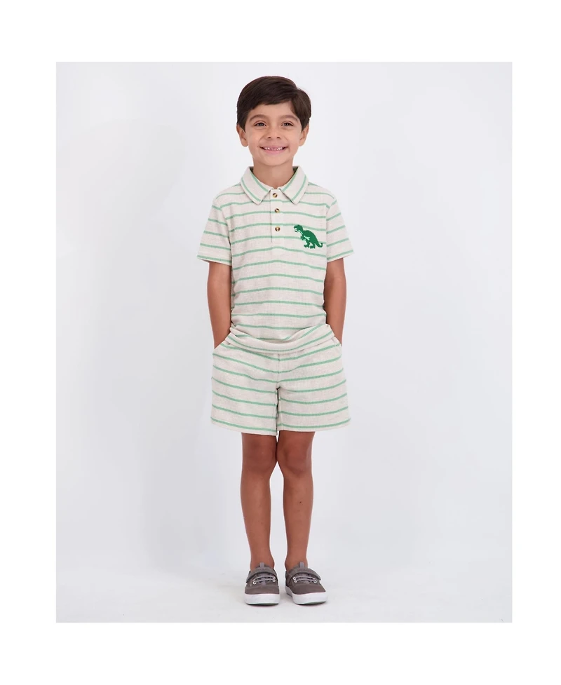 Andy & Evan Toddler Boys Waffle Polo Set