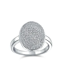 Bling Jewelry Holiday Party Cubic Zirconia Oval Pave Dome Cz Prom Fashion Statement Ring