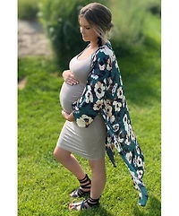 Pinkblush Maternity Mocha Ribbed Ruched Sleeveless Dress