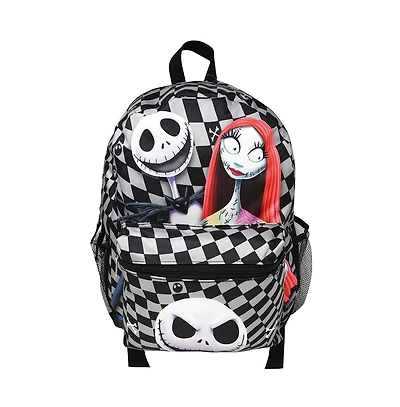 Disney Nightmare Before Christmas Checkered 16 inch School Backpack for Kids