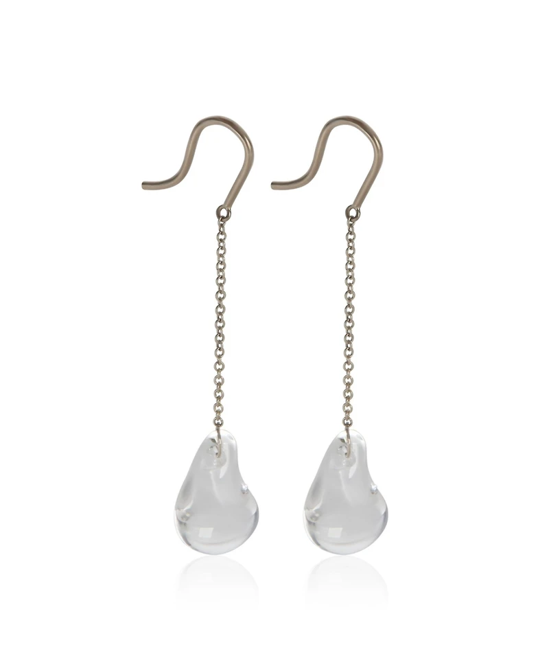 Pre-Owned Tiffany & Co Sterling Silver Elsa Peretti Teardrop Quartz Drop Earrings