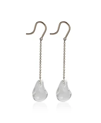 Pre-Owned Tiffany & Co Sterling Silver Elsa Peretti Teardrop Quartz Drop Earrings
