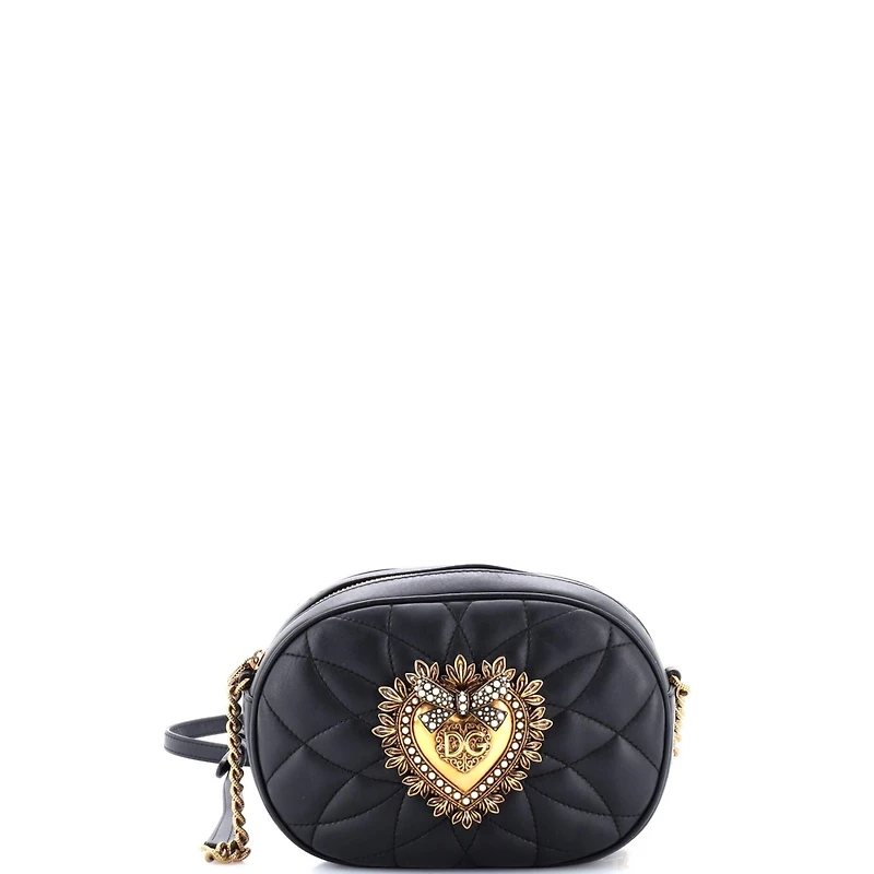 Pre-Owned Dolce and Gabbana Small Devotion Camera Bag Quilted Leather