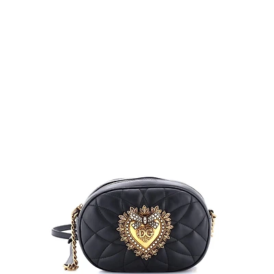 Pre-Owned Dolce and Gabbana Small Devotion Camera Bag Quilted Leather