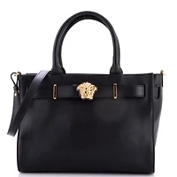 Pre-Owned Versace Large Palazzo Medusa Belted Convertible Tote Leather