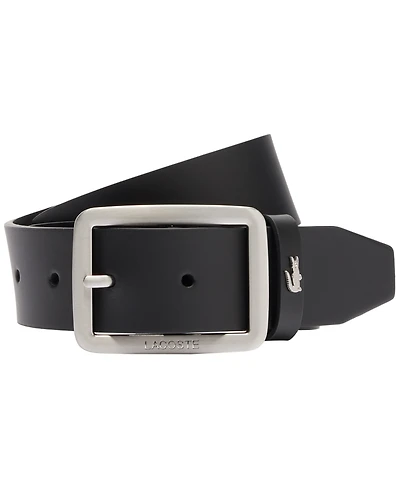 Lacoste Men's Embossed Buckle Leather Belt