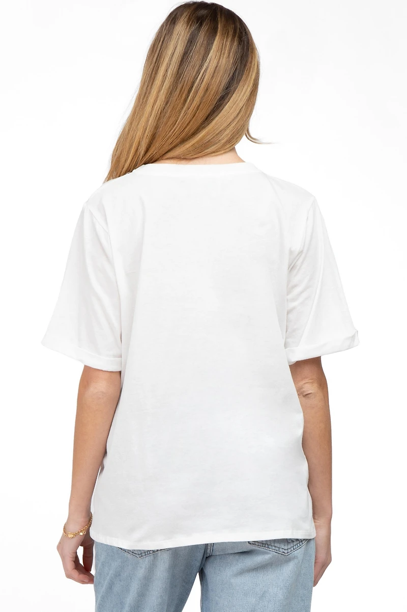 Pinkblush Maternity White Oversized Pocket Front Short Sleeve Top