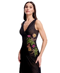 Dress the Population Women's Floral Applique Detail Sleeveless Gown
