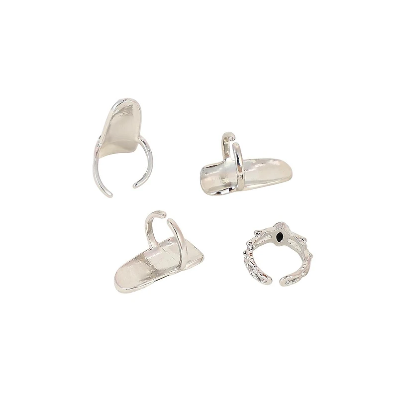 Sohi Women's The Corroded-Checks Nail Rings
