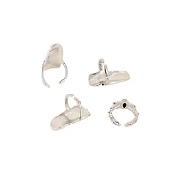 Sohi Women's The Corroded-Checks Nail Rings
