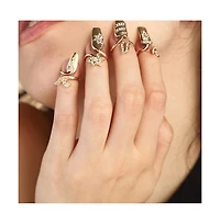 Sohi Women's The Botanic Nail Rings - Set Of 4