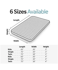 Clihome Memory Foam Camping Mattress - 63"x26" Perfect for Outdoor Activities