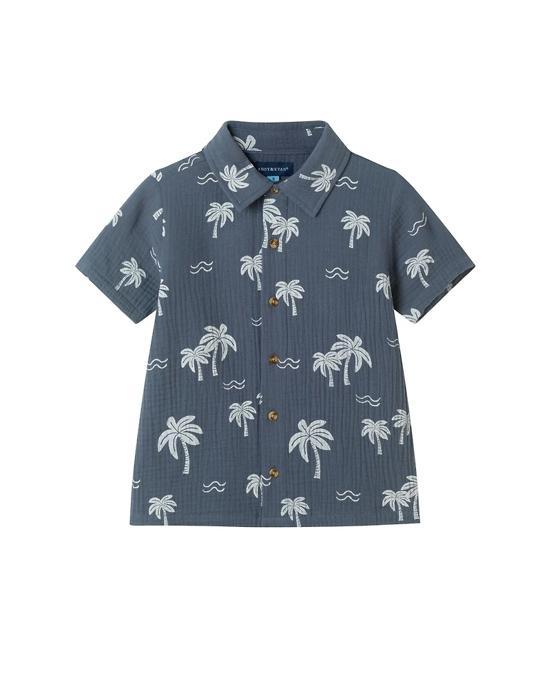 Andy & Evan Toddler Boys Little/Big Tropical Palm Tree Gauze Set