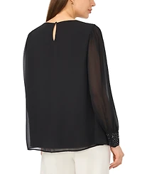 Msk Women's Rhinestone Embellished Crewneck Top
