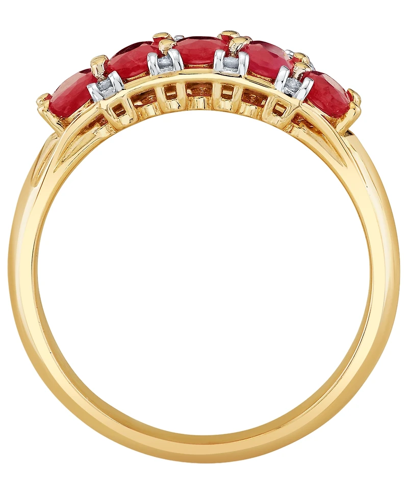 Macy's Ruby (1-3/4 ct. t.w.) & Diamond Accent Ring in 10k Yellow Gold