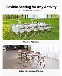 Mecale 4-Pack Padded Folding Chairs with Metal Frame