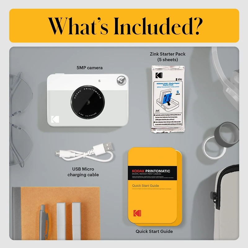 Kodak Printomatic Instant Print Camera, Prints on 2x3" Photo Paper