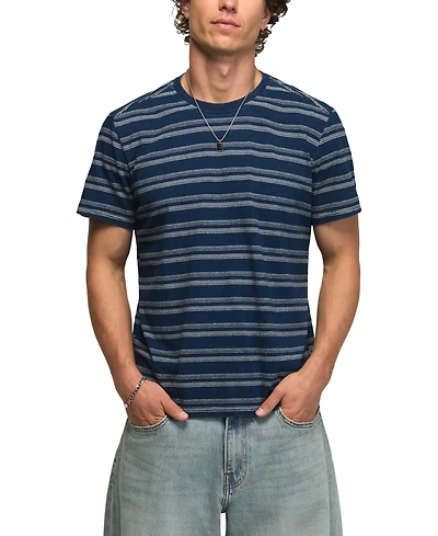 Lucky Brand Men's Indigo Stripe Crew Pocket T-Shirt