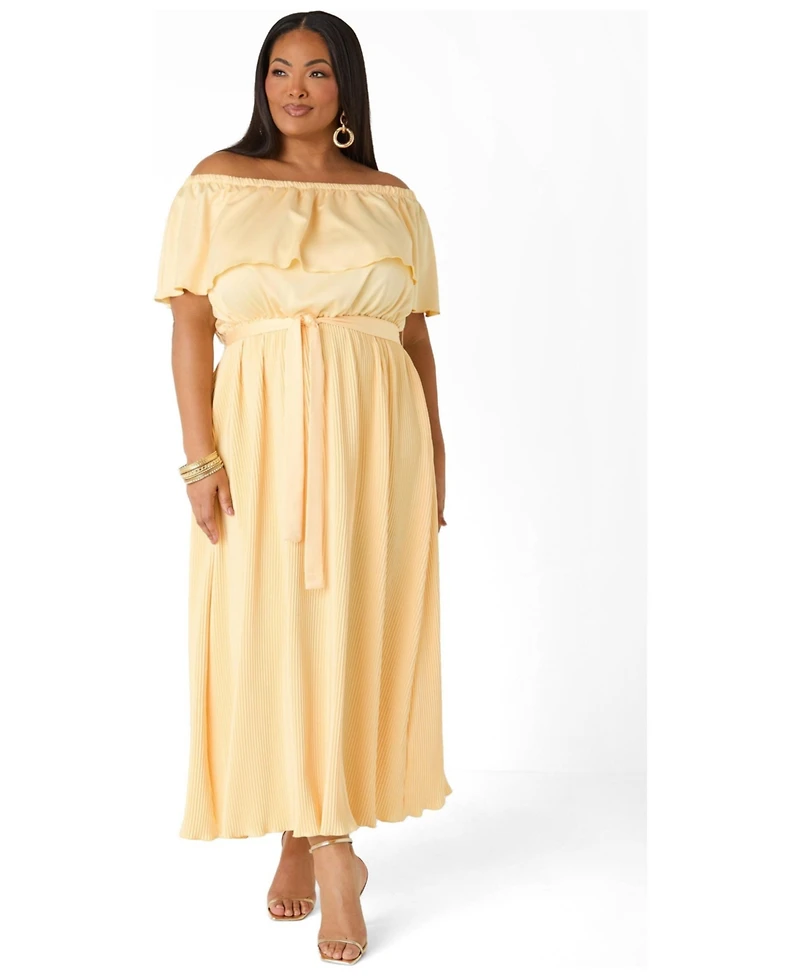 Ashley Stewart Women's Off The Shoulder Satin Maxi Dress