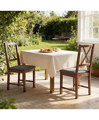 Clihome Farmhouse Dining Chairs Set of 2, Kitchen Chairs with X-Back, Upholstered Seat for Dining Room