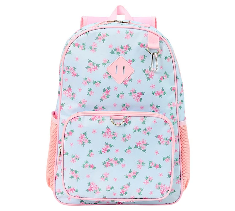 Rainbow Sugar Girls' Floral Backpack, Lunch Box, Pencil Case, Water Bottle and Carabiner, 5-Piece Set