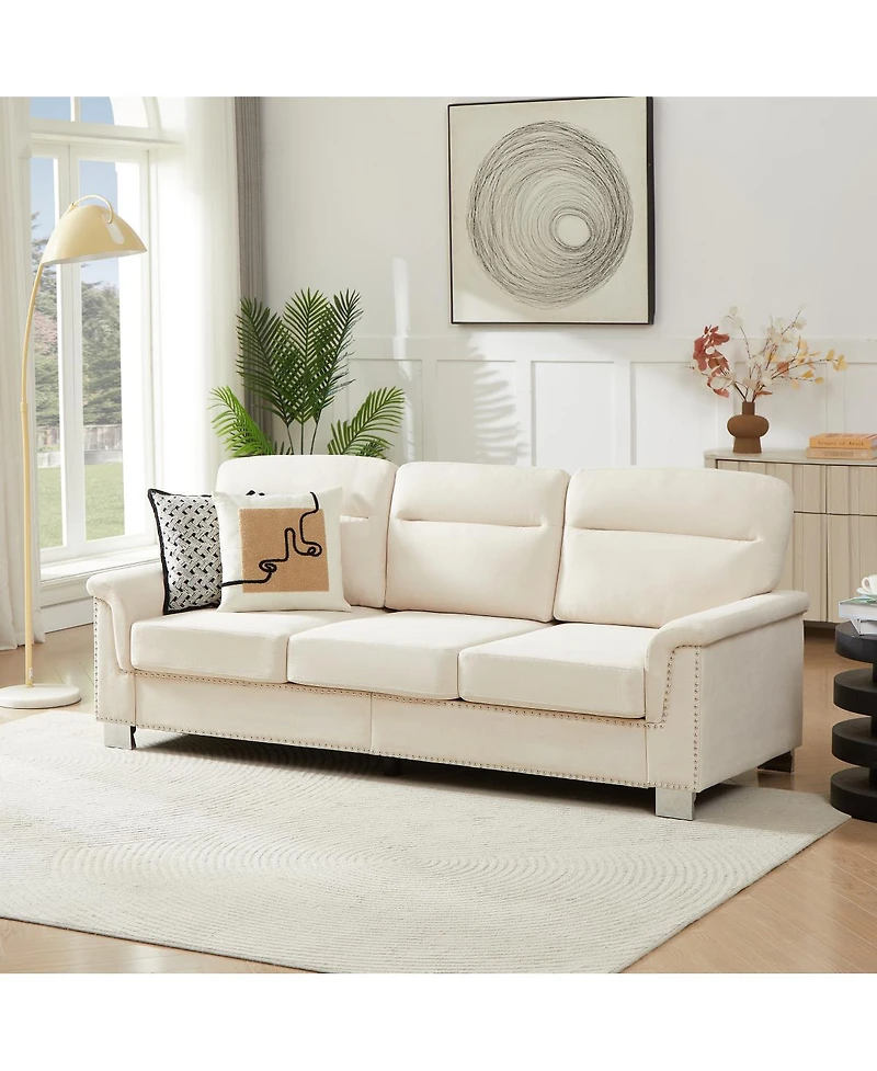 Streamdale Furniture 82" Modern Snowfleece 3-Seater Sofa