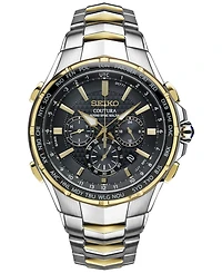 Seiko Men's Coutura Radio Sync Solar Chronograph Two-Tone Stainless Steel Bracelet Watch 45mm SSG010
