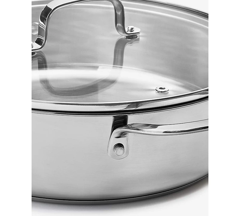 The Cellar Stainless-Steel 5-Qt. Covered Flat Saute Pan, Macy's Exclusive