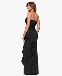 Xscape Petite Strapless Ruffle Sheath Gown