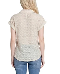 Ny Collection Women's Short-Sleeve Lace Top