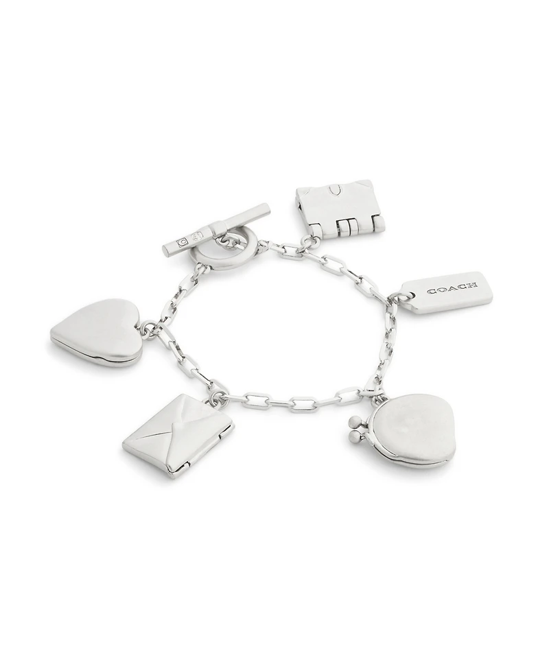 Coach Silver Runway Mixed Charm Bracelet