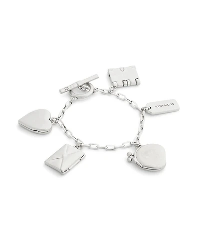 Coach Silver Runway Mixed Charm Bracelet