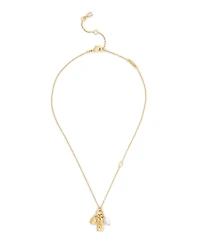 Coach Faux Imitation Pearl Iconic Signature Charm Pendant Necklace