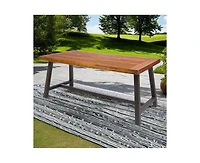 sumyeg Carlie Outdoor Sandblast Finish Dining Table with Metal Legs